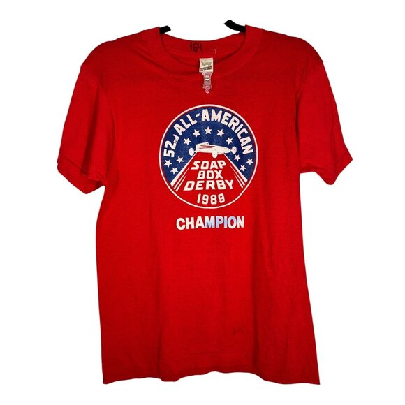 Vintage Soap Box Derby Shirt Derby Champion 1989 Graphic Tee - Picture 1 of 3